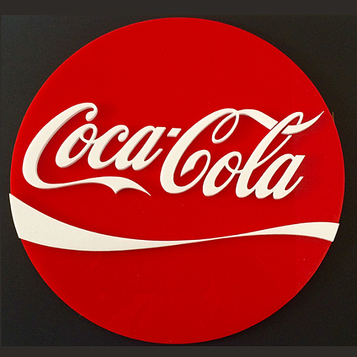 Резка пластика логотип Сoca-Сola